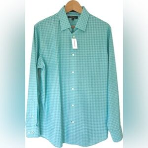Banana Republic Men’s Teal Geometric Print Dress Shirt - Medium - NEW WITH TAGS